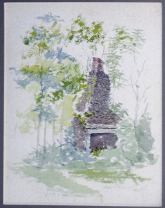 Chimney ruins 9 by 12 inches