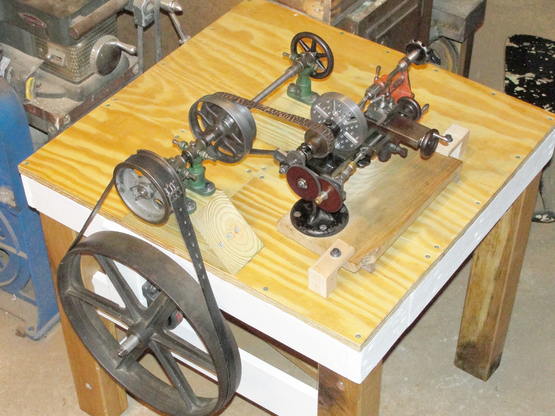 Portrait of finished Goodell-Pratt No. 29-1/2 treadle lathe