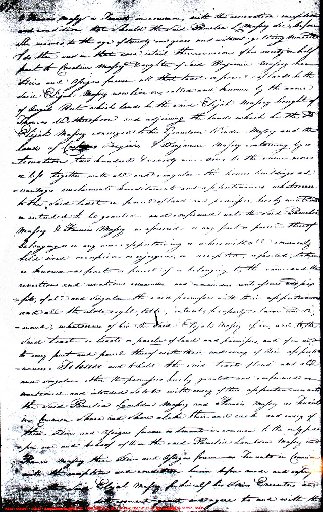 Maryland Land Records, Kent County, Elijah Massey to Pamela Massey & Francis Massey, July 16, 1811