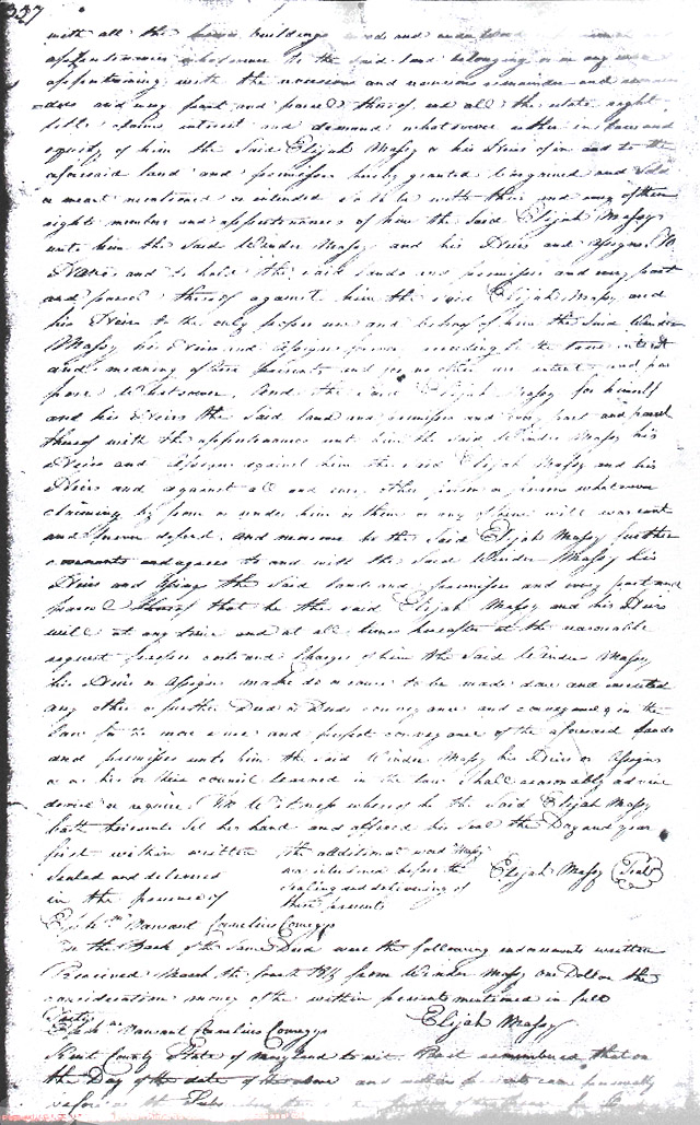 Maryland Land Records, Kent County, Elijah Massey to Winder Massey, March 19, 1811