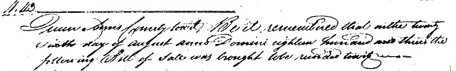 Maryland Records, Queen Anne's County, Noah Massey to John Roberts, August 26, 1803