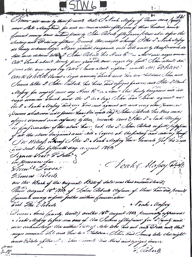 Maryland Records, Queen Anne's County, Noah Massey to John Roberts, August 26, 1803