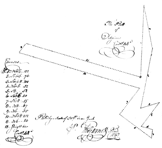 Surveyor's courses and plat for Certificate No.163, Kent County, Maryland