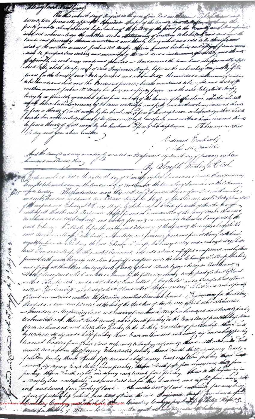 Maryland Land Records, Kent County, Benjamin Massey to Ebenezer Massey, January 16, 1823