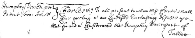 Kent County, CB #3, pp. 494-496 Humphrey Davenport, patent, June 7, 1681