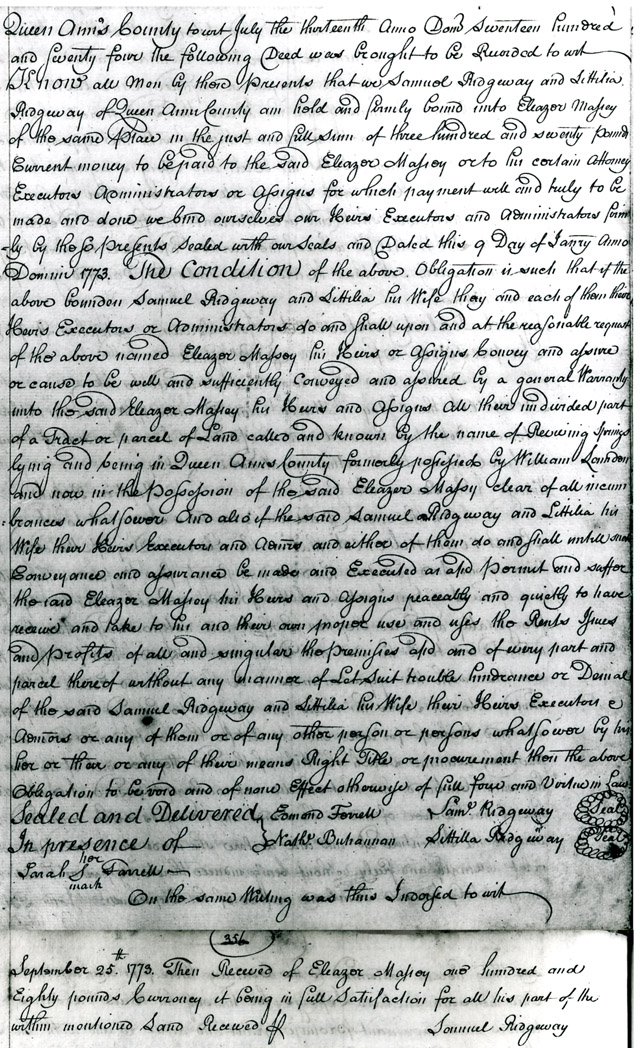 Samuel Ridgeway to Eleazer Massey, July 13, 1774
