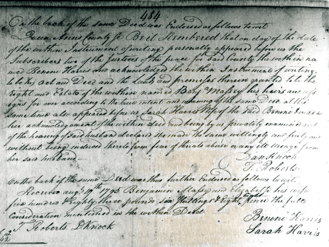 Benoni Harris to Benjamin Massey, February 9, 1796