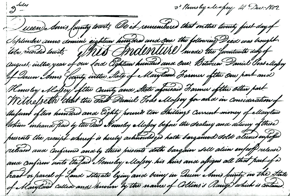 Daniel Toas Massey to Hemsley Massey September 14, 1801