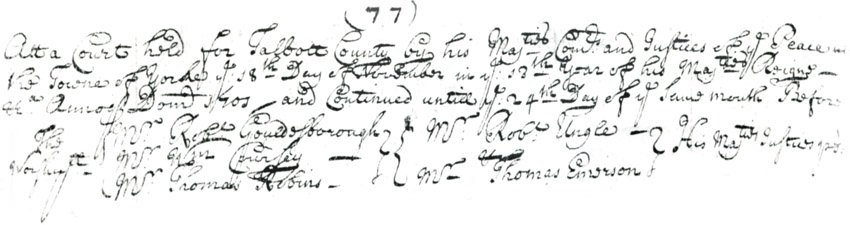 Maryland Land Records, Talbot County, William Edmondson to Phillip Massey, October 7, 1701
