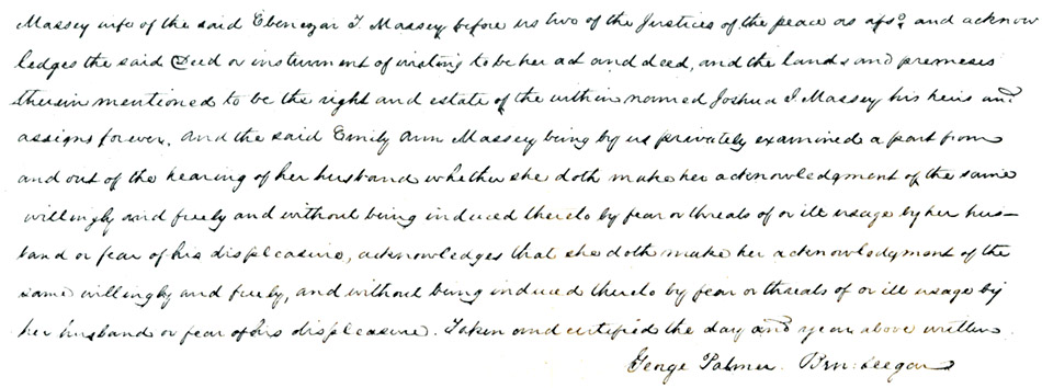 Maryland Land Records, Queen Anne's County, Ebenezer T. Massey to Joshua I. Massey, October 23, 1827