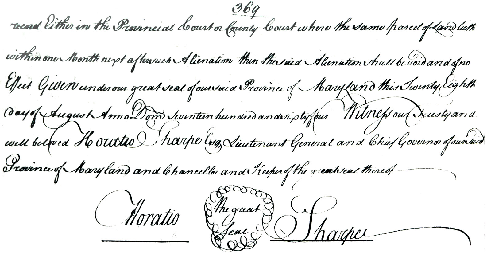 Maryland Land Records, Kent County, Joseph Massey & Ebenezar Massey, patent, August 28, 1764