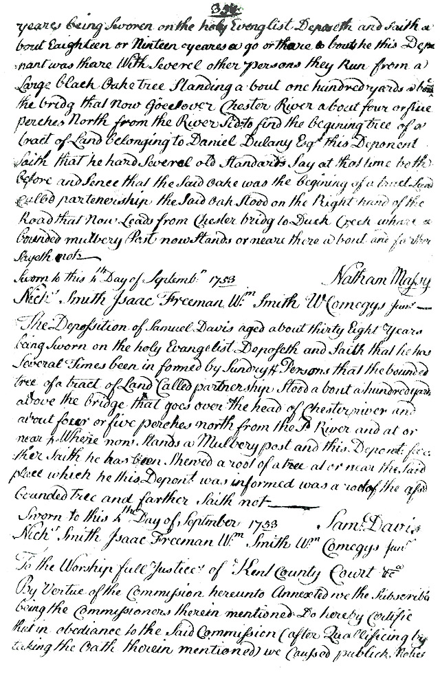Maryland Land Records, Kent County, Abraham Falconar and Daniel Massey, petition, November 20, 1753