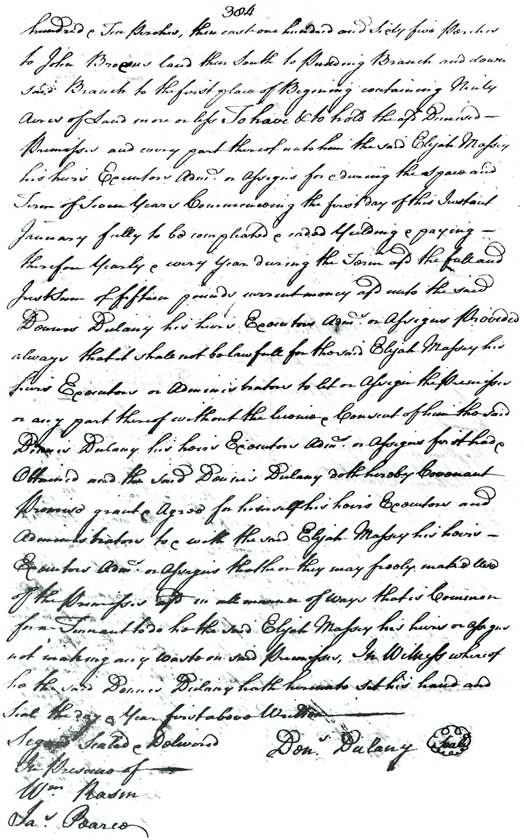Maryland Land Records, Kent County, Daniel Dulaney to Elijah Massey, May 27, 1761