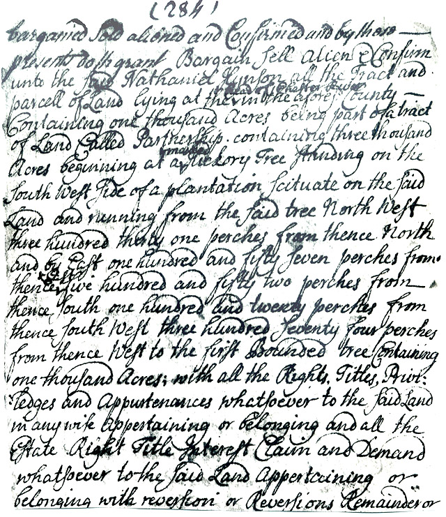 Maryland Land Records, Kent County, Peter Massey to Col. Nathaniel Hynson, February 25, 1717