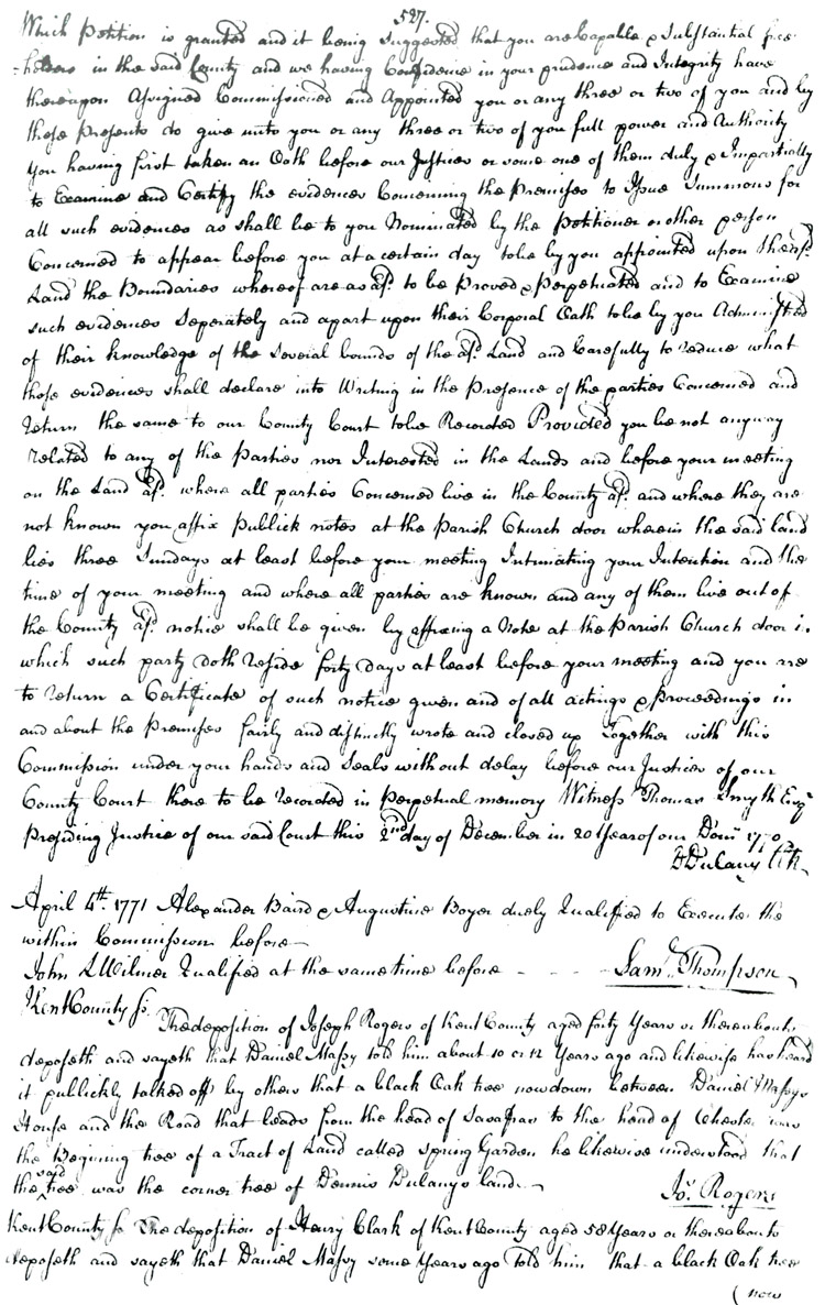 Maryland Land Records, Kent County, Daniel Massey petition, March 15, 1802