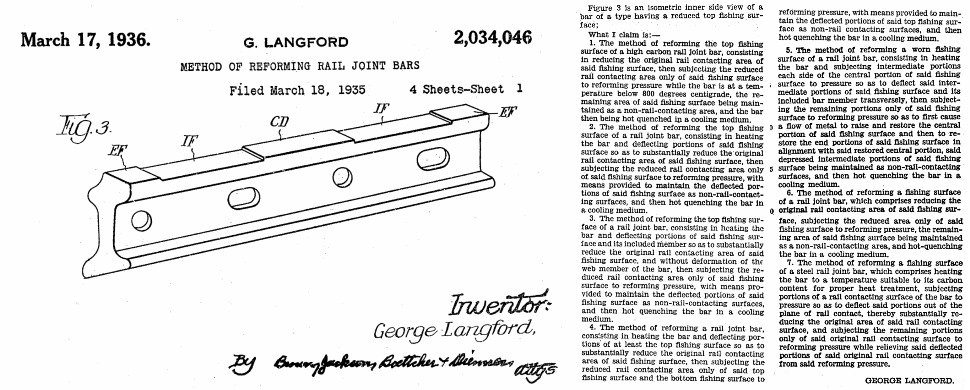 US Patent No. 2,034,046 McKenna Process Co. splice bar model