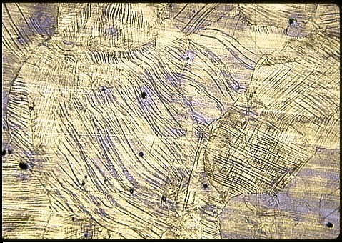 Hadfields austenitic manganese steel at 200X etched with Nital