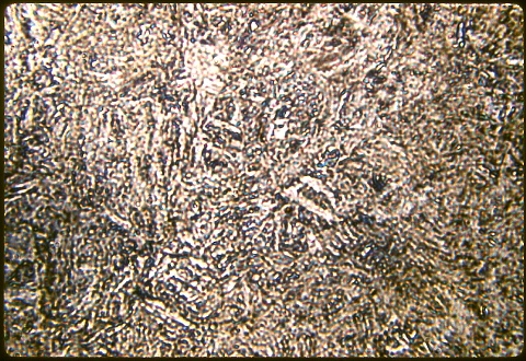 Proper bainitic microstructure at 1000X etched
