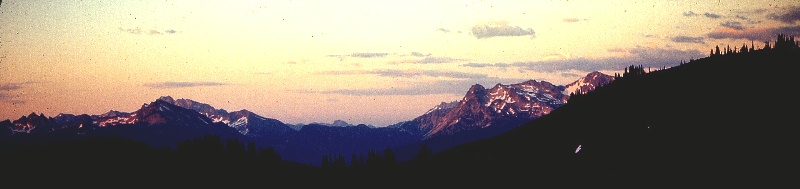 Sunset from base camp on Glacier Peak September 1968