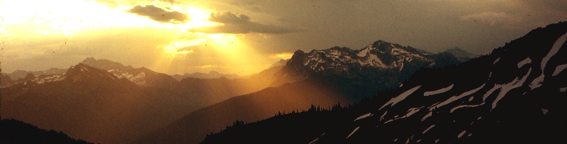 Sunset from base camp on Glacier Peak September 1968