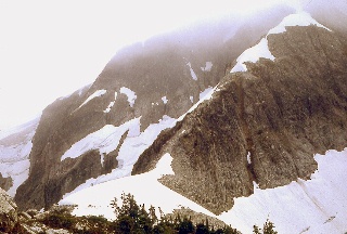 The knife edge ridge leading to Whatcom Pak from Whatcom Pass September 1968
