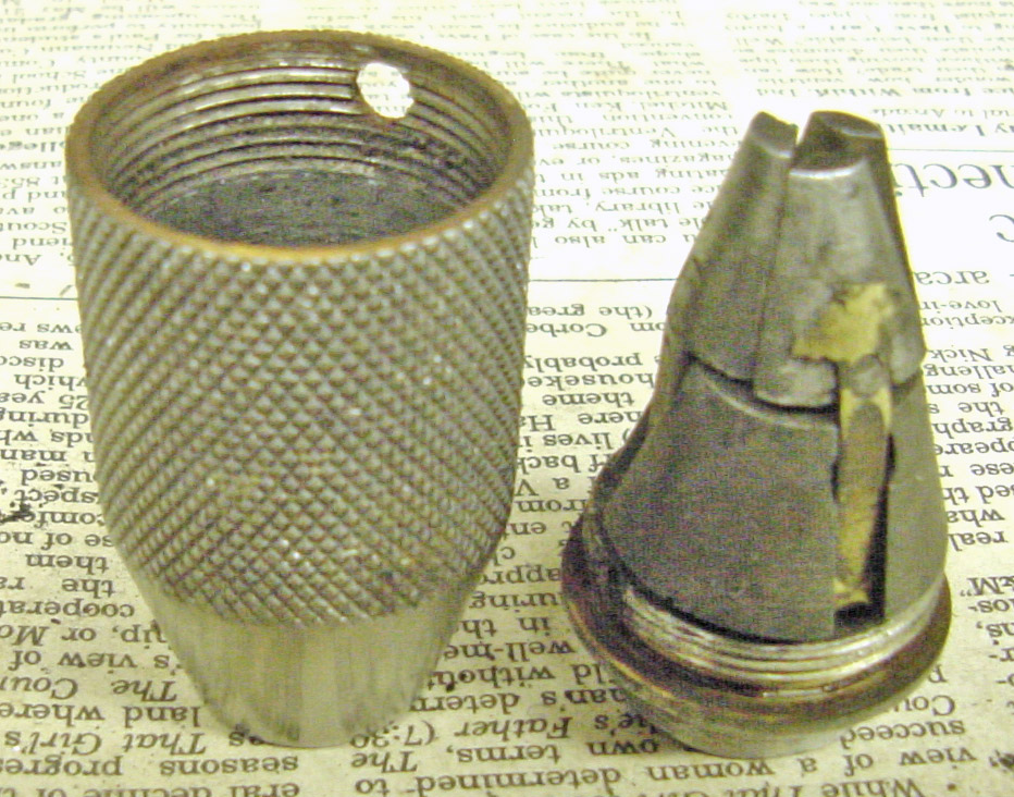 Design 1 of the protected-springs chuck - before repair