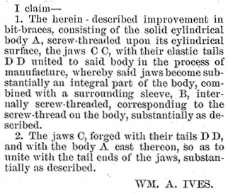 Inventor William A. Ives' claims