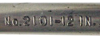 No.2101-12IN stamped on bow