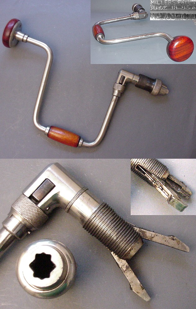 Millers Falls No. 769 sixteen inch brace with ball bearing chuck